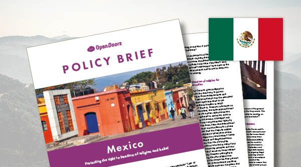 Drei Dokumente aus dem Policy Brief von Mexiko mit der Flagge darauf