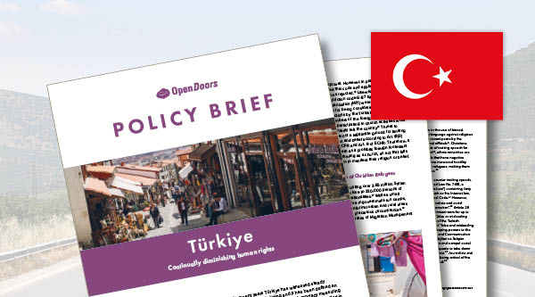 Drei Dokumente aus dem Policy Brief von der Türkei mit der Flagge darauf