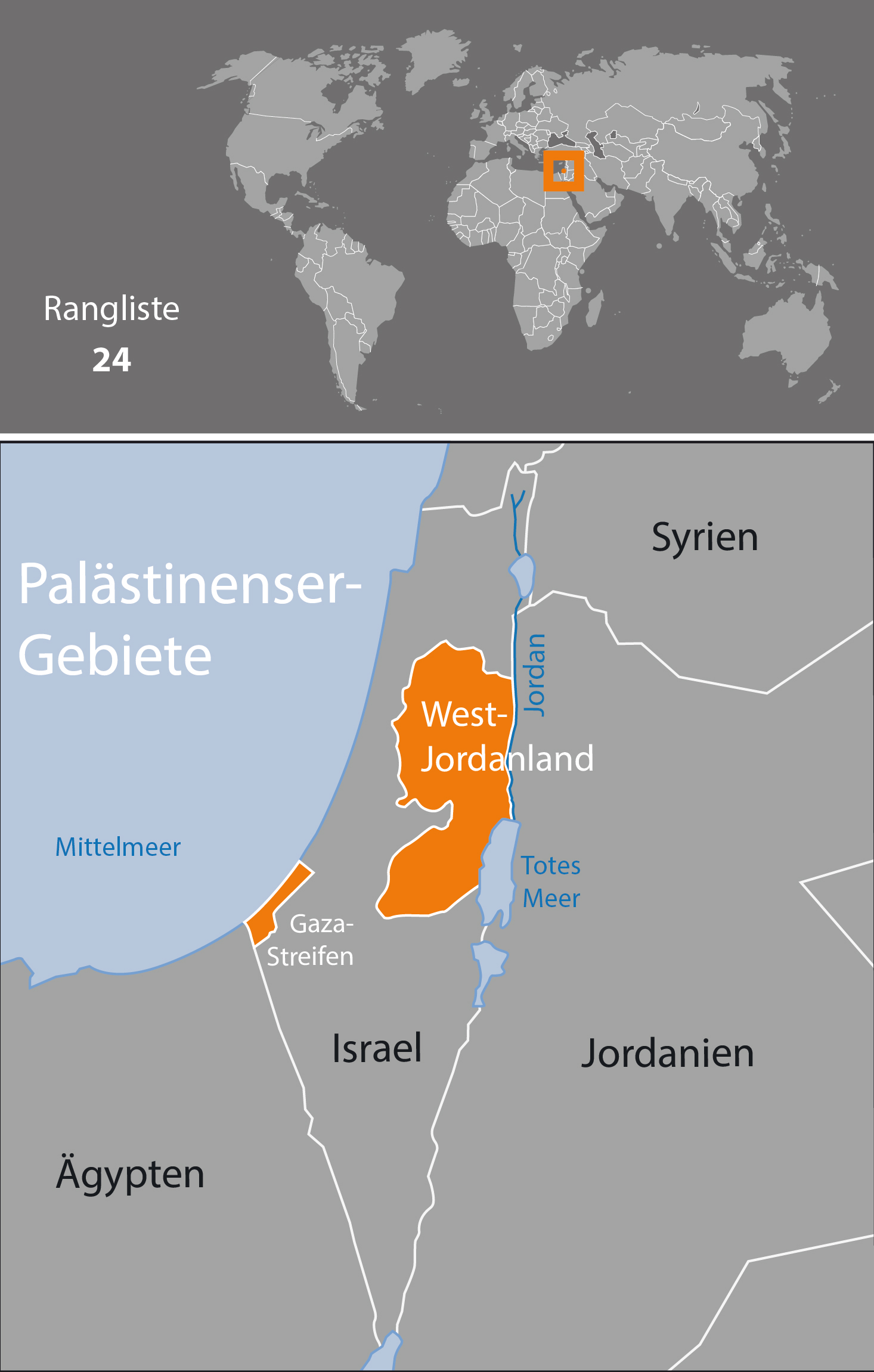 Karte Palästinensergebiete