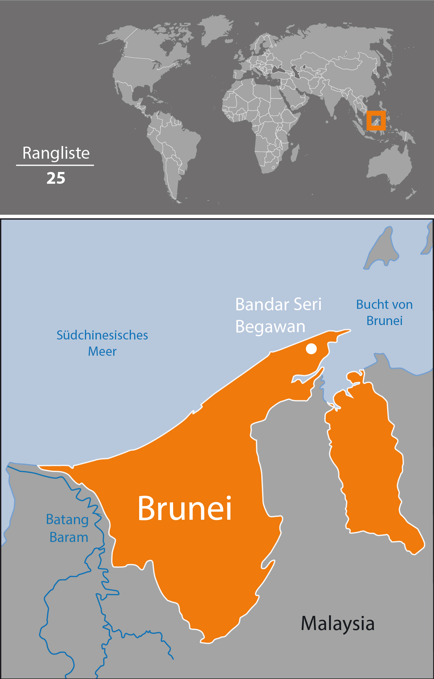 Karte Brunai