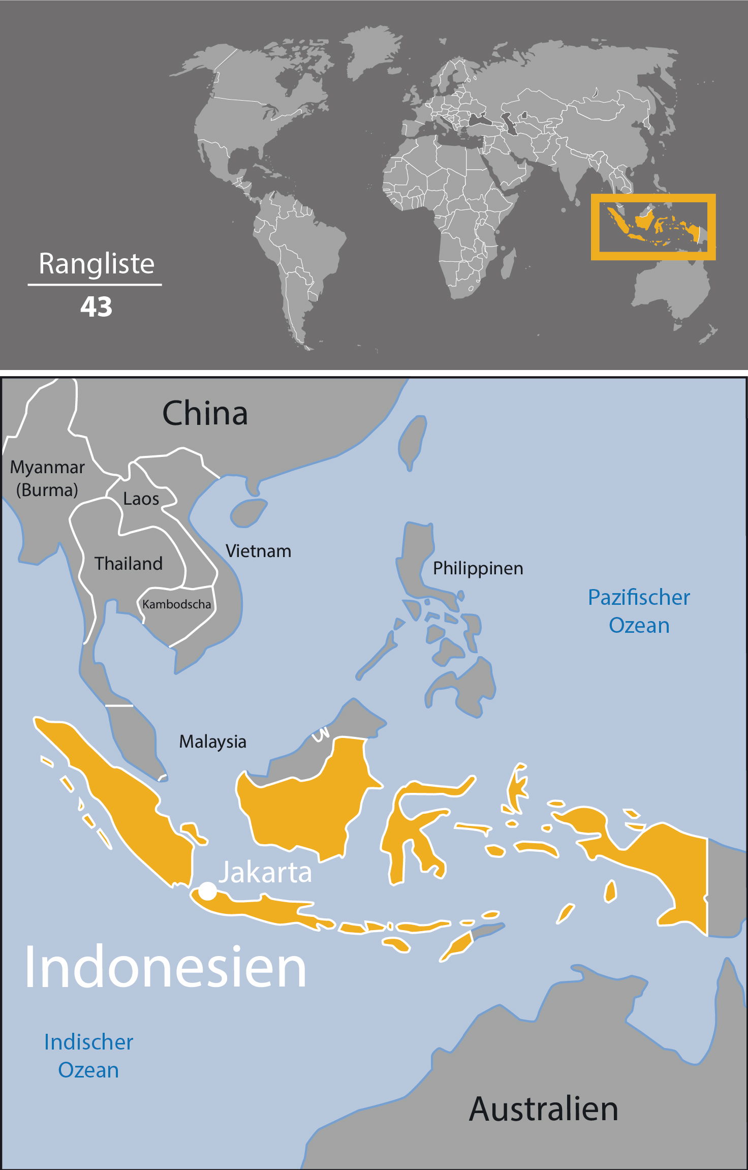 Karte Indonesien