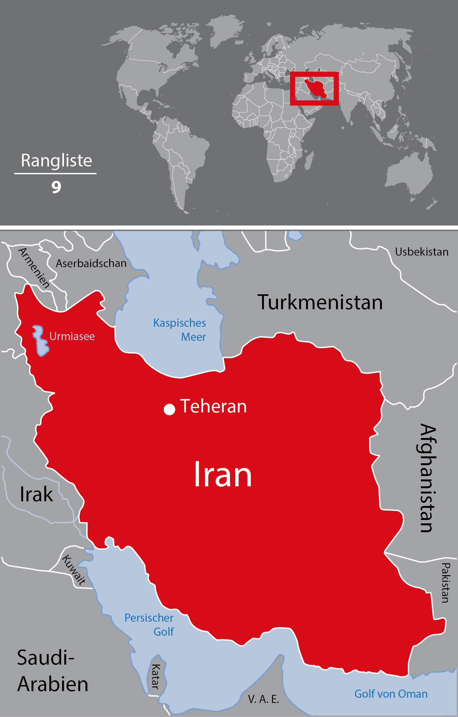 Karte Iran