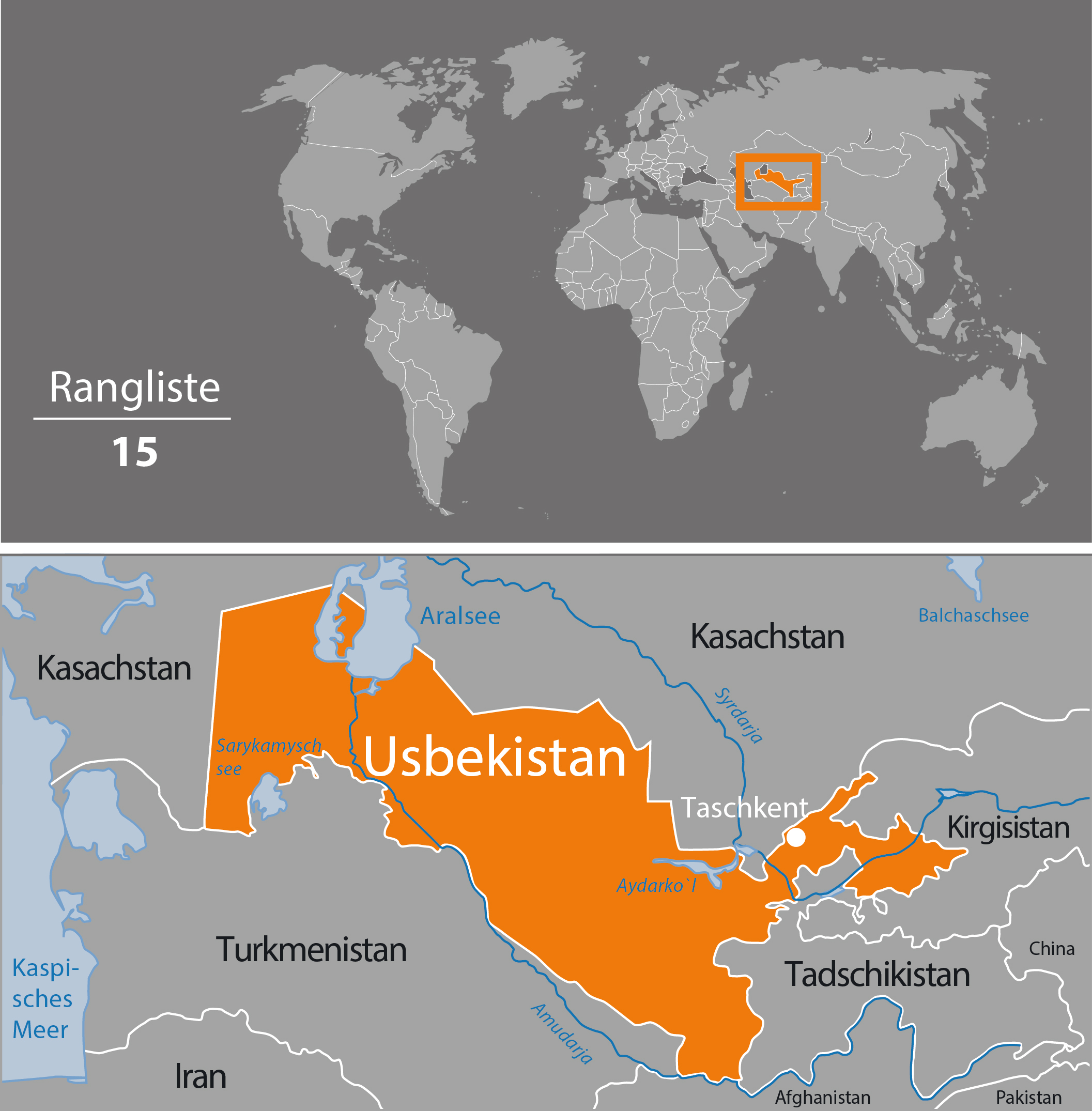 Karte Usbekistan