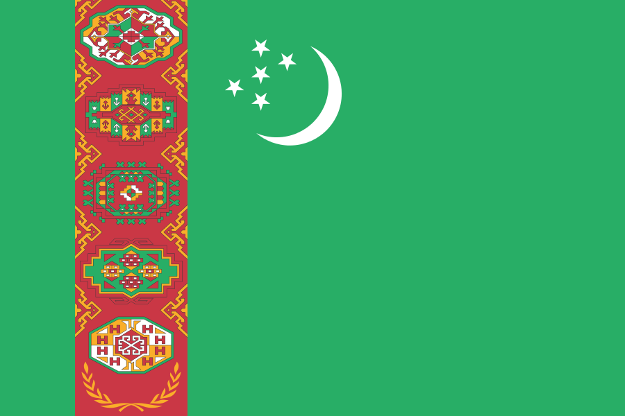 Flagge Turkmenistan
