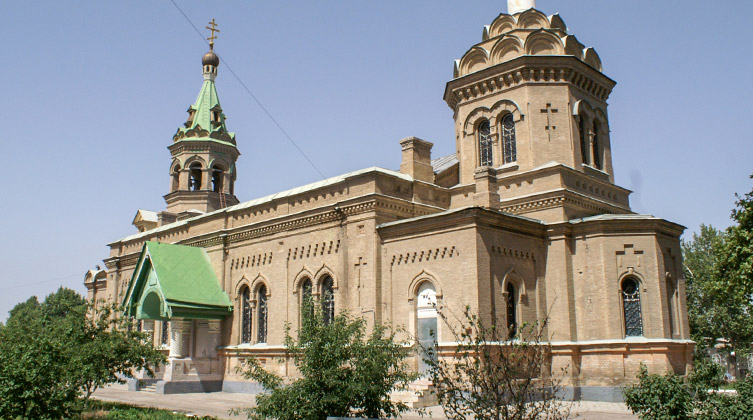 Die Alexej-Kathedrale in Samarkand: Orthodoxe Kirchen haben in Usbekistan kaum Probleme mit den Behörden