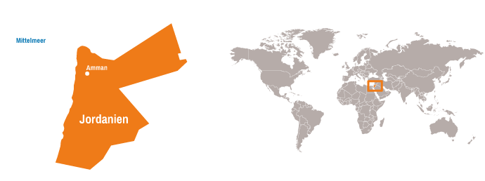 Karte Jordanien