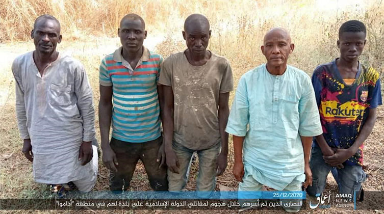 Diese fünf Männer wurden wegen ihres Bekenntnisses zu Jesus getötet (Quelle: Screenshot Amaq-Video)