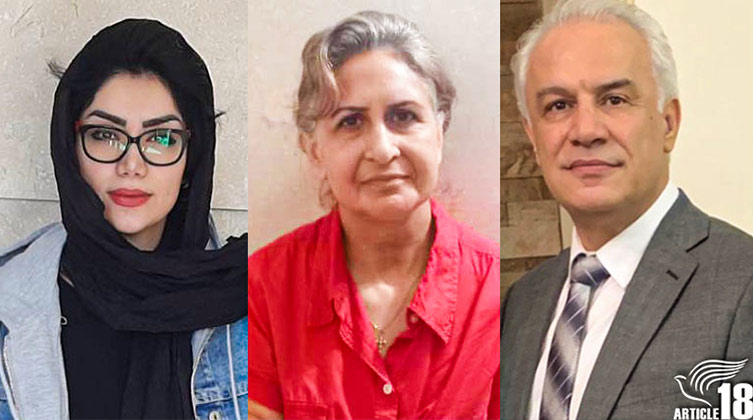 Haben bereits zu den Anklagen Stellung bezogen: Somayeh (Sonya) Sadegh Mina Khajavi und Joseph Shahbazian (von links nach rechts). Die Bilder sind von Article18