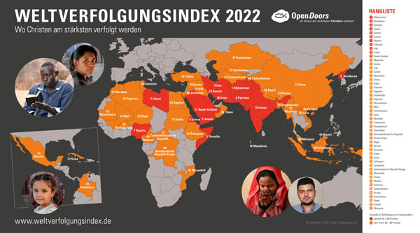 Vorschau Karte zum Weltverfolgungsindex 2022