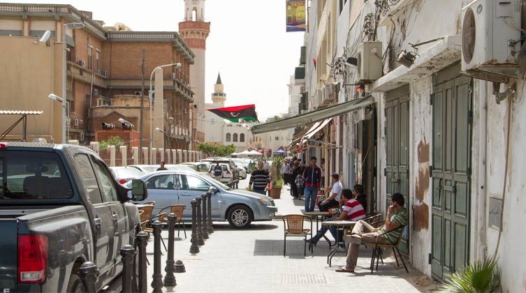 Straße in der libyschen Hauptstadt Tripolis