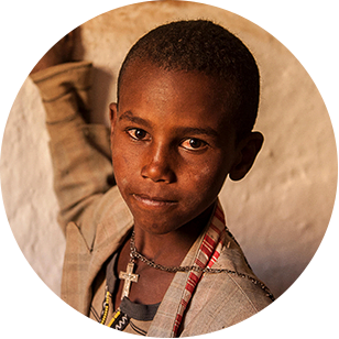 Gesicht eines kleinen Jungen aus Eritrea 