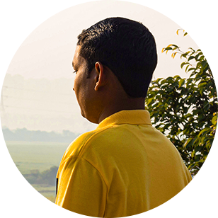 Seitliches Profil eines Mannes