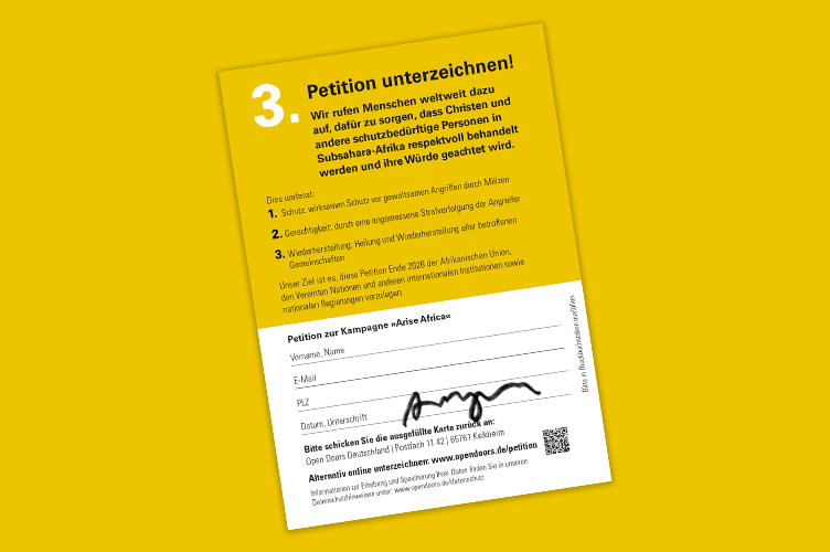 Produktabbildung der Printpetitionskarte