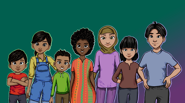 Illustration von unterschiedlichen Kindern