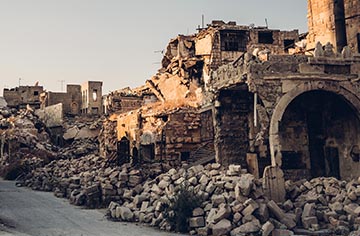 Eine syrische Stadt in Trümmern