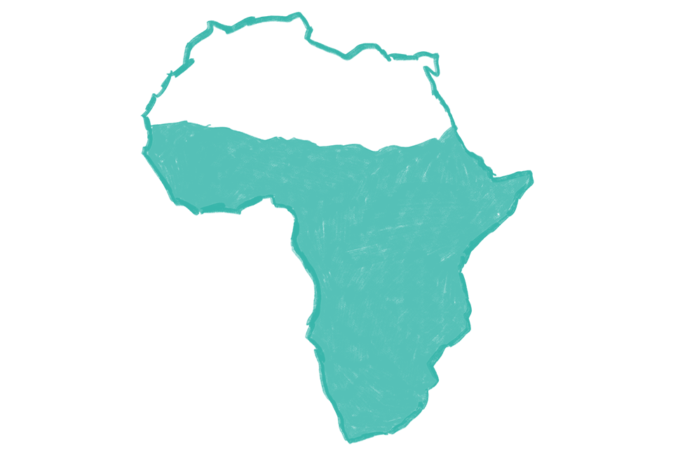Umrisskarte des afrikanischen Kontinents
