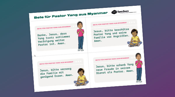 Produktabbildung Gebetskarte Pastor Yang