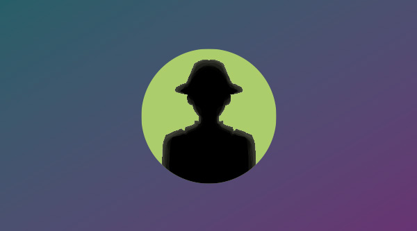 Silhouette eines Geheimagenten auf grünem Hintergrund