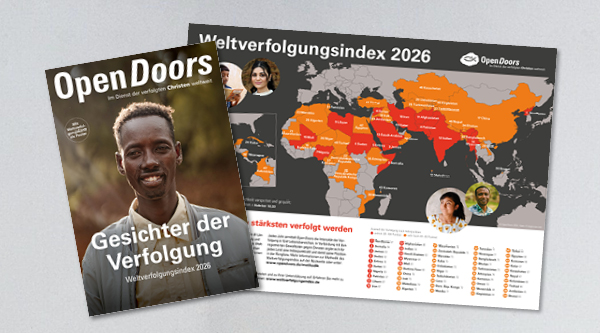 Produktabbildung Sonderheft Gesichter der Verfolgung gemeinsam mit dem Weltverfolgungsindex 2026