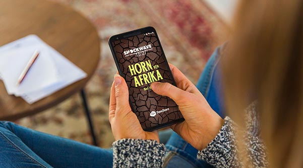 Darstellung der Shockwave Screensaver auf einem Smartphone