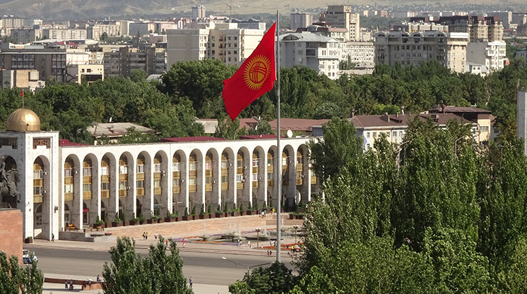 Stadtbild in Kirgisistan