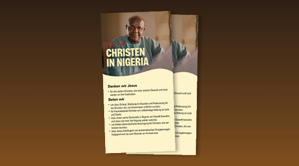 Produktabbildung der Gebetskarte für Nigeria zum Weltweiten Gebetstag für verfolgte Christen