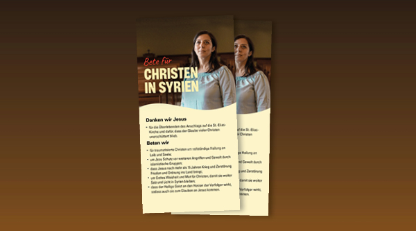 Produktabbildung der Gebetskarte für Syrien zum Weltweiten Gebetstag für verfolgte Christen