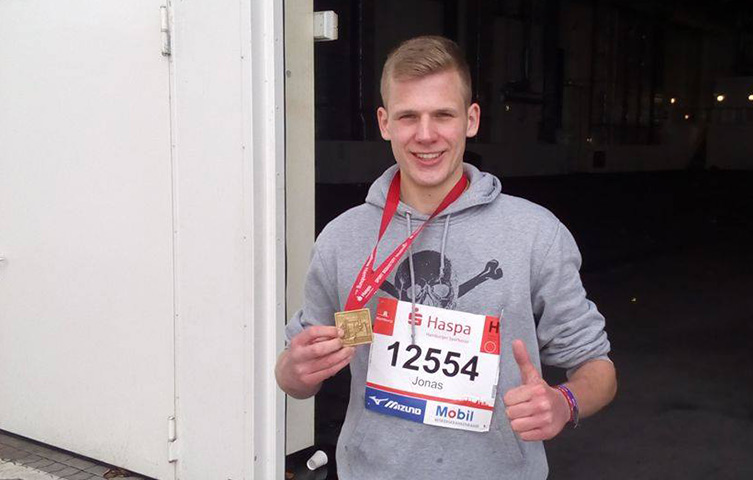 Jonas Peters nach dem Marathon