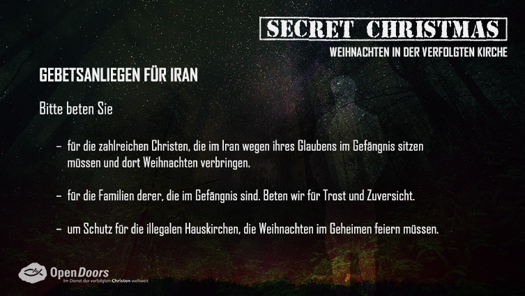 Secret Christmas - Gebetsanliegen Iran