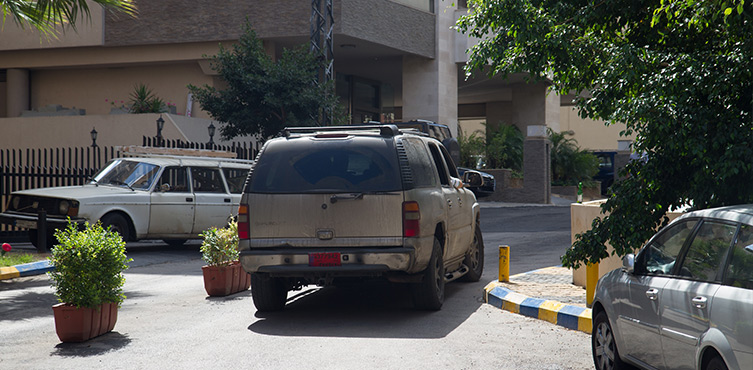 Auto bringt die Seminar-Teilnehmer nach Hause nach Damaskus, Syrien