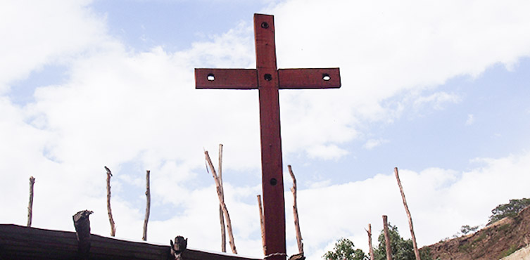 Kreuz auf einer Kirche in Äthiopien