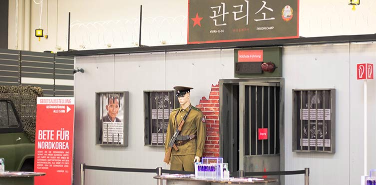 Nordkorea Stand in der Ausstellung