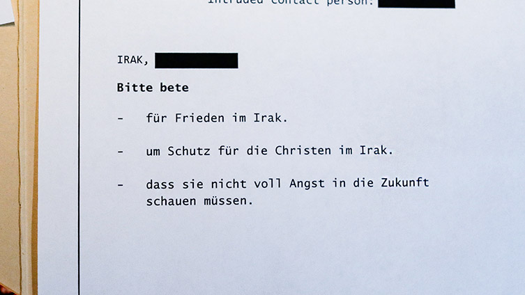 Secret Christmas. Irak – Gebetsanliegen