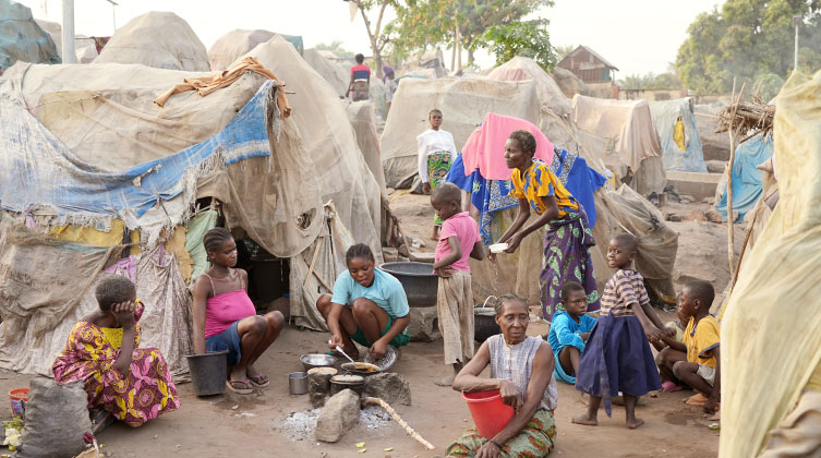 Eine Flüchtlingsunterkunft in Nigeria