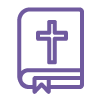 Eine Bibel mit einem Kreuz darauf