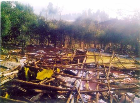 Äthiopien: zerstörte Kale Hiwot-Kirche in Asendabo-Region in Jimma/Compass Direct