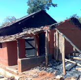 Zerstörtes Haus in Orissa