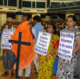 Protest von Christen in Orissa