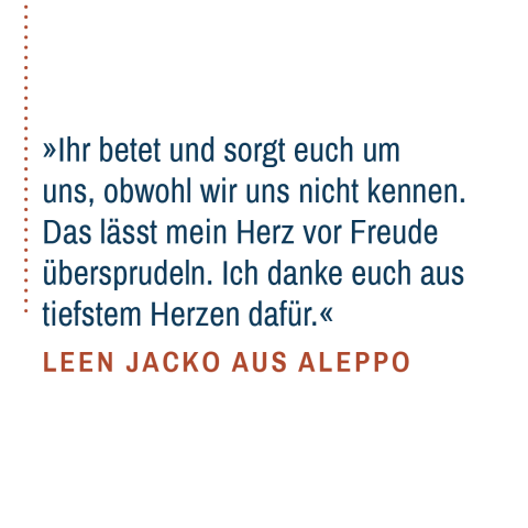 Dankeszitat von Jacko aus Aleppo