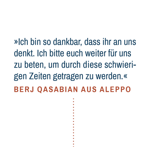 Dankeszitat von Berj Qasabian aus Aleppo