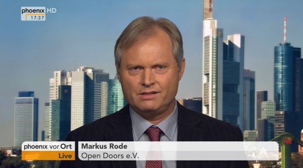Markus Rode im Interview mit dem TV-Sender Phoenix