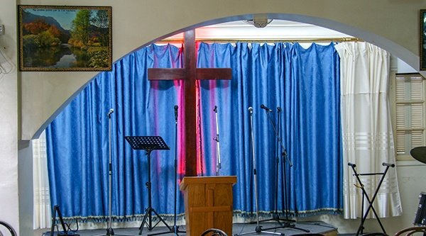 Blick ins Innere der „Église du Plein Évangile“ in Tizi Ouzou