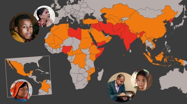 Karte des Weltverfolgungsindex