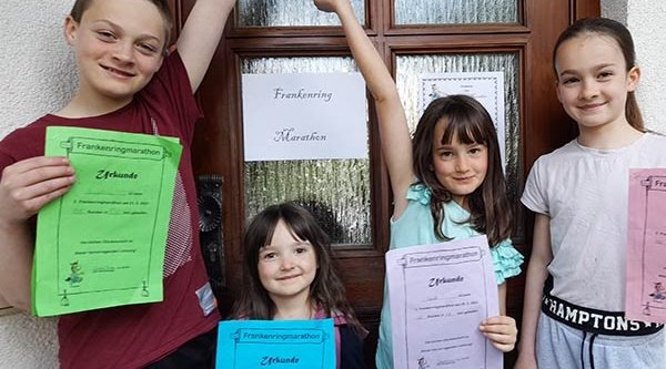 Jonathan (12), Theresa (5), Sarah (8) und Judith (10) haben vollen Einsatz für verfolgte Christen gezeigt