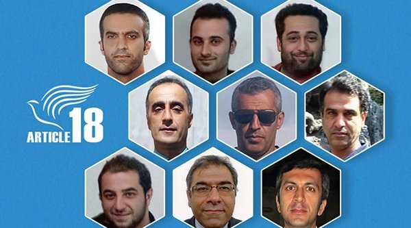 Diese Christen hoffen bald frei zu sein (von oben links im Uhrzeigersinn): Shahrooz Eslamdoust Mehdi Khatibi Babak Hosseinzadeh Hossein Kadivar Mohammad Vafadar Abdolreza Ali Haghnejad Behnam Akhlaghi Khalil Dehghanpour Kamal Naamanian (Originalbild von Article18)