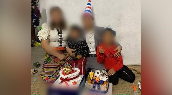 Don und seine Familie feiern zusammen Geburtstag