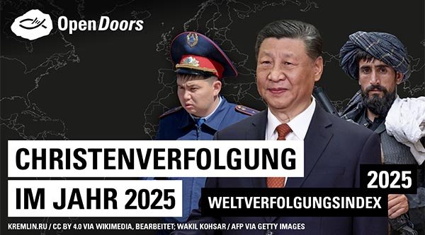 YouTube Thumbnail mit der Beschriftung „Christenverfolgung im Jahr 2025“
