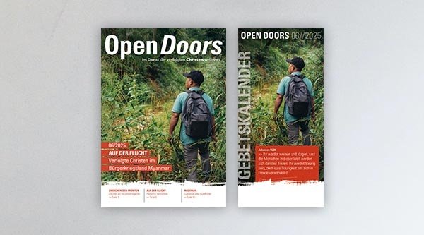Produktabbildung des Open Doors Monatsmagazins und des Gebetskalenders für den aktuellen Monat.