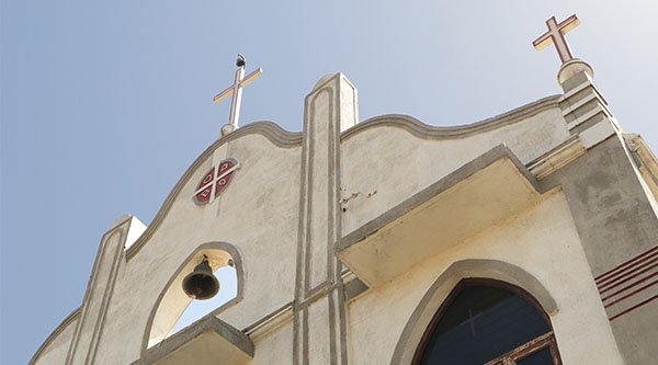 Ein Kirchengebäude in Indien