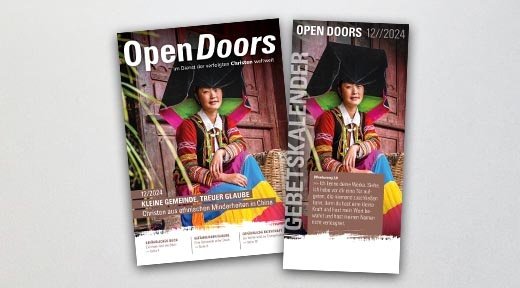 Produktabbildung des Open Doors Monatsmagazins und des Gebetskalenders für den aktuellen Monat.